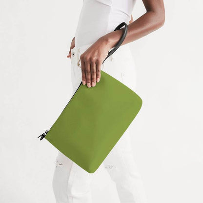 Medium-Dark Medium Lime Zip Pouch (L-ME-MD) - Side Holding