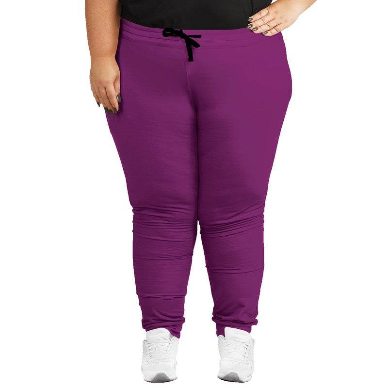 Medium-Dark Medium Magenta Joggers PLUS (PIM3-ME-MD) - Woman Front PLUS