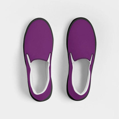 Medium-Dark Medium Magenta Men's Slip-On Canvas Sneakers (M-ME-MD) - Top