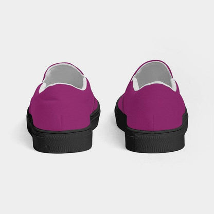 Medium-Dark Medium Magenta Men's Slip-On Canvas Sneakers (PIM2-ME-MD) - Back