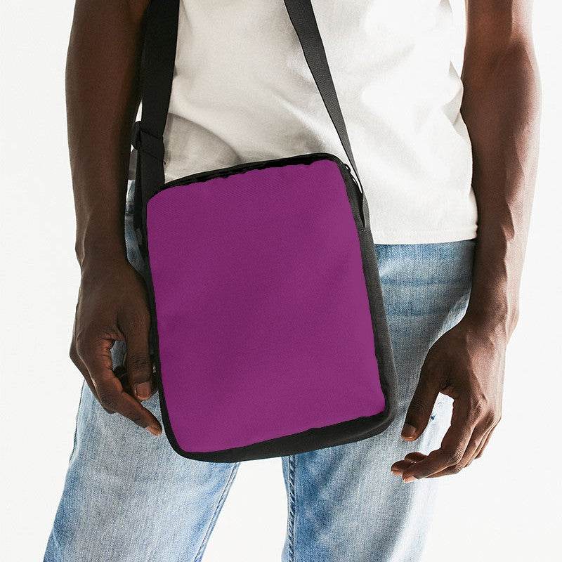 Medium-Dark Medium Magenta Messenger Pouch (PIM3-ME-MD) - Man Front CloseUp