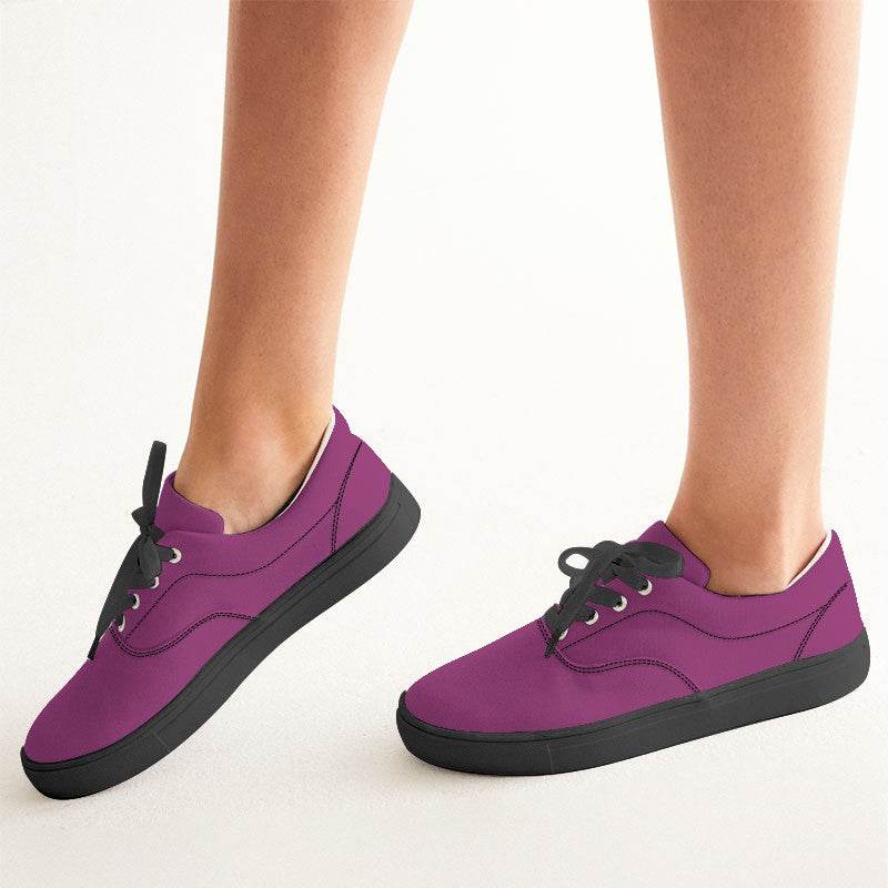 Medium-Dark Medium Magenta Women's Canvas Sneakers (PIM2-ME-MD) - Woman CloseUp