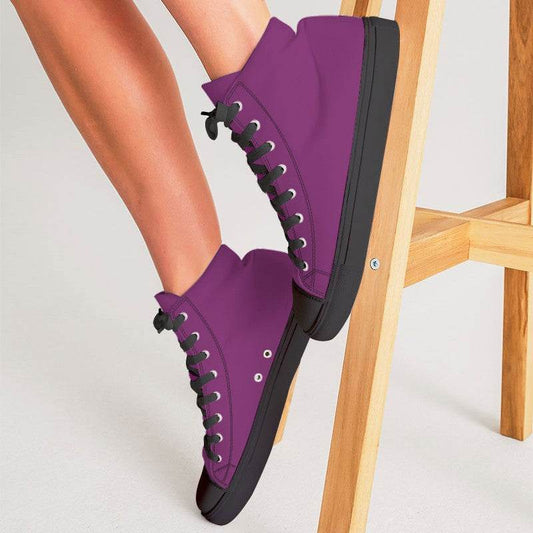 Medium-Dark Medium Magenta Women's High-Top Canvas Sneakers (PIM3-ME-MD) - Woman CloseUp