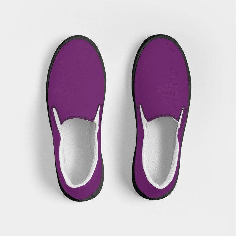 Medium-Dark Medium Magenta Women's Slip-On Canvas Sneakers (M-ME-MD) - Top