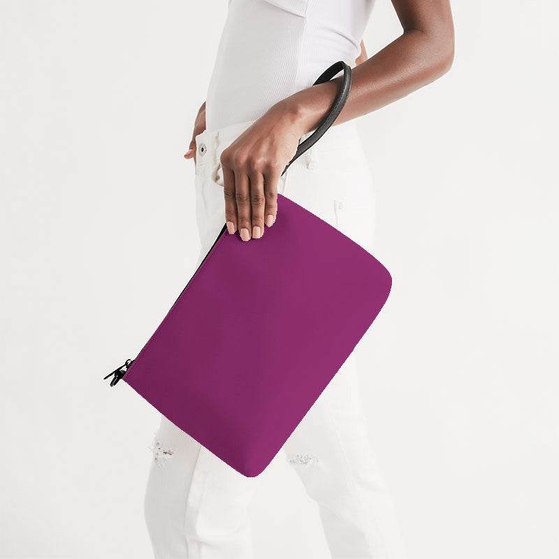 Medium-Dark Medium Magenta Zip Pouch (PIM2-ME-MD) - Side Holding