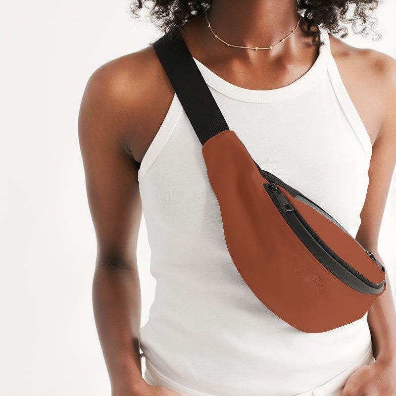 Medium-Dark Medium Orange Belt Bag (OR3-ME-MD) - Woman Front CloseUp