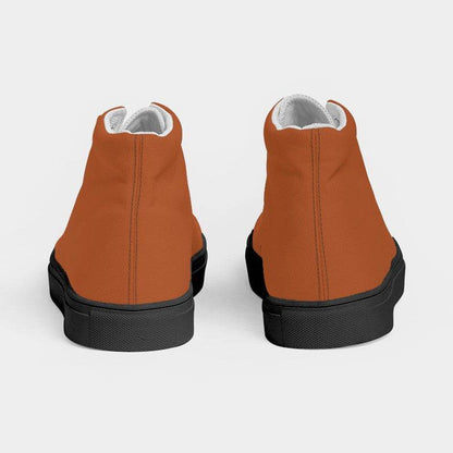 Medium-Dark Medium Orange Men's High-Top Canvas Sneakers (OR2-ME-MD) - Back