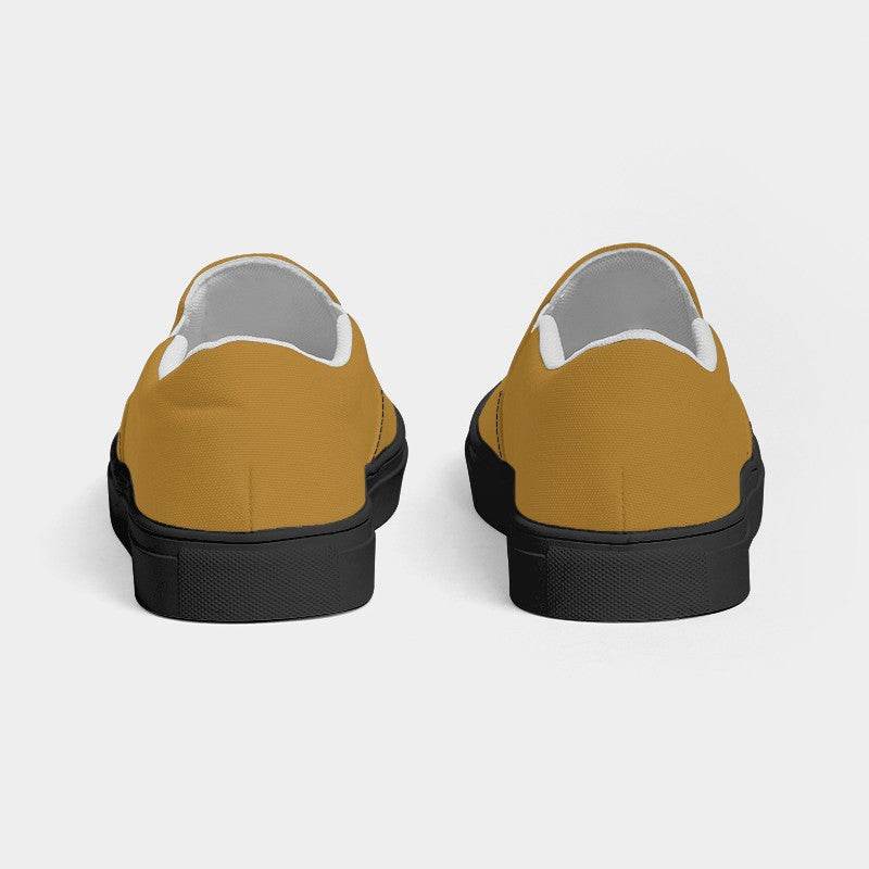 Medium-Dark Medium Orange Men's Slip-On Canvas Sneakers (YO2-ME-MD) - Back