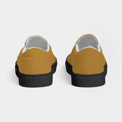 Medium-Dark Medium Orange Men's Slip-On Canvas Sneakers (YO2-ME-MD) - Back