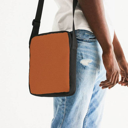 Medium-Dark Medium Orange Messenger Pouch (OR2-ME-MD) - Man Side CloseUp