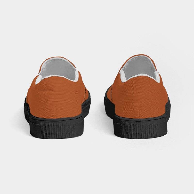 Medium-Dark Medium Orange Women's Slip-On Canvas Sneakers (OR2-ME-MD) - Back