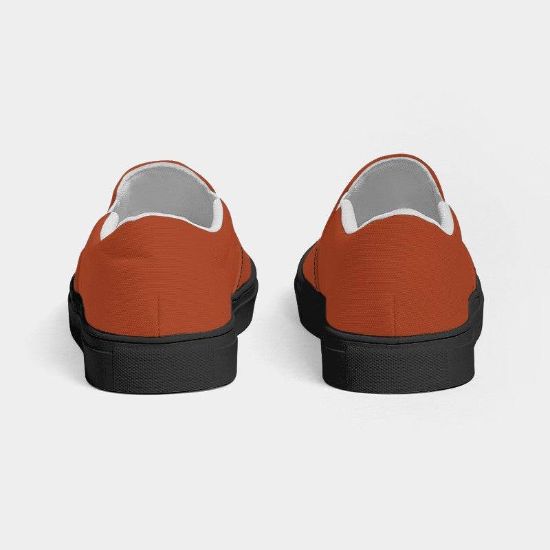 Medium-Dark Medium Orange Women's Slip-On Canvas Sneakers (OR3-ME-MD) - Back