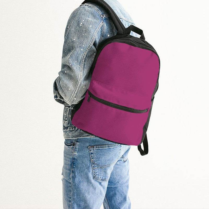 Medium-Dark Medium Pink Canvas Backpack (PIM1-ME-MD) - Man Back CloseUp