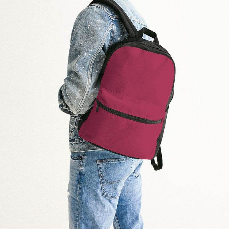 Medium-Dark Medium Pink Canvas Backpack (RPI3-ME-MD) - Man Back CloseUp