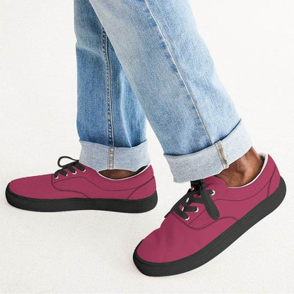 Medium-Dark Medium Pink Men's Canvas Sneakers (RPI3-ME-MD) - Man CloseUp