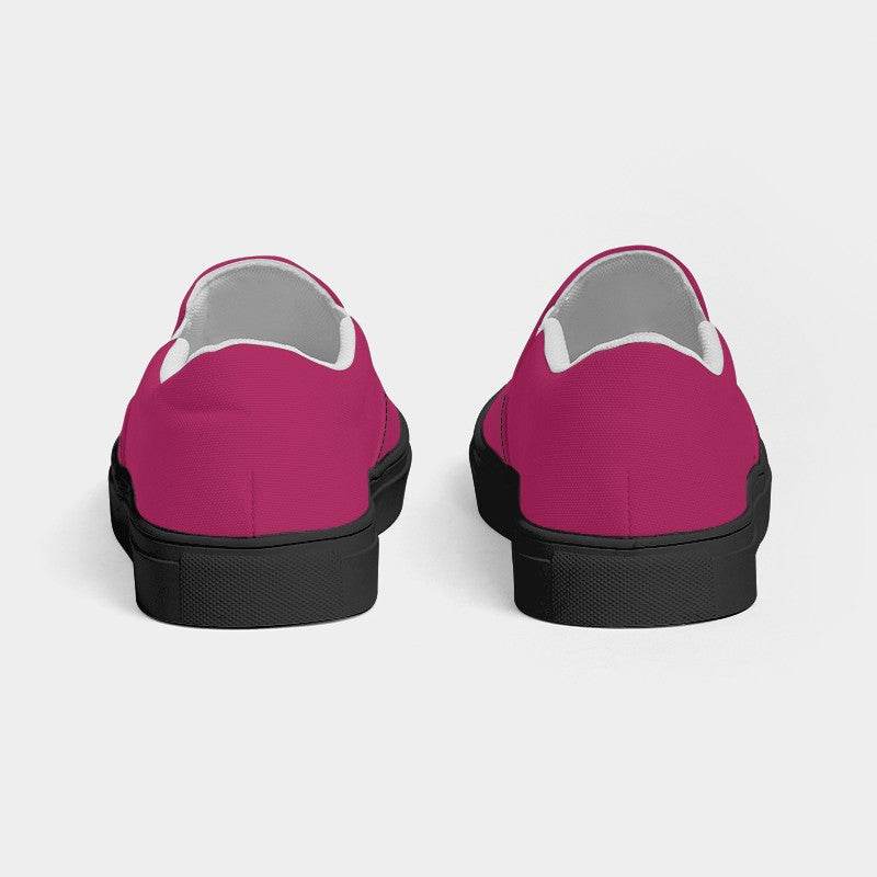 Medium-Dark Medium Pink Men's Slip-On Canvas Sneakers (PI-ME-MD) - Back