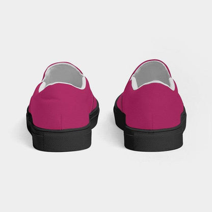 Medium-Dark Medium Pink Men's Slip-On Canvas Sneakers (PI-ME-MD) - Back