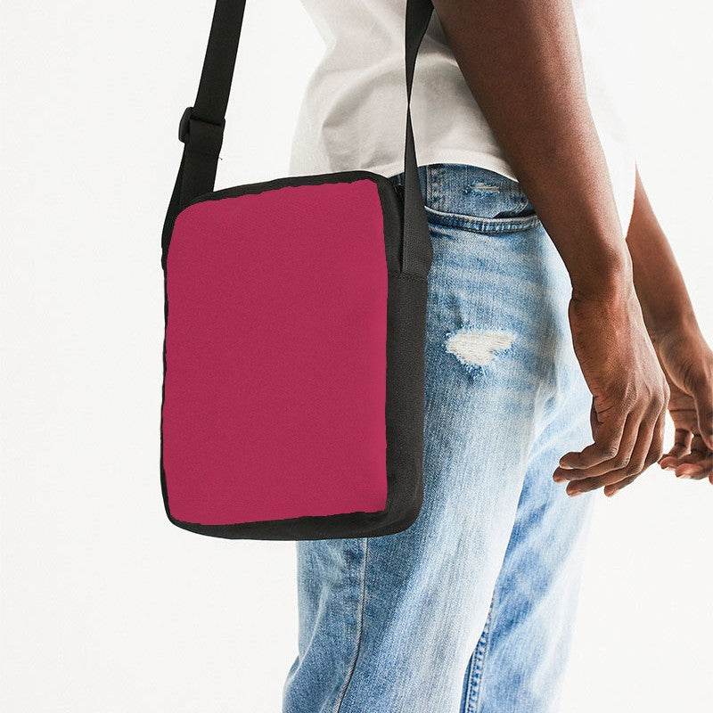 Medium-Dark Medium Pink Messenger Pouch (RPI3-ME-MD) - Man Side CloseUp