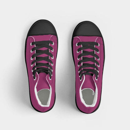 Medium-Dark Medium Pink Women's High-Top Canvas Sneakers (PIM1-ME-MD) - Top