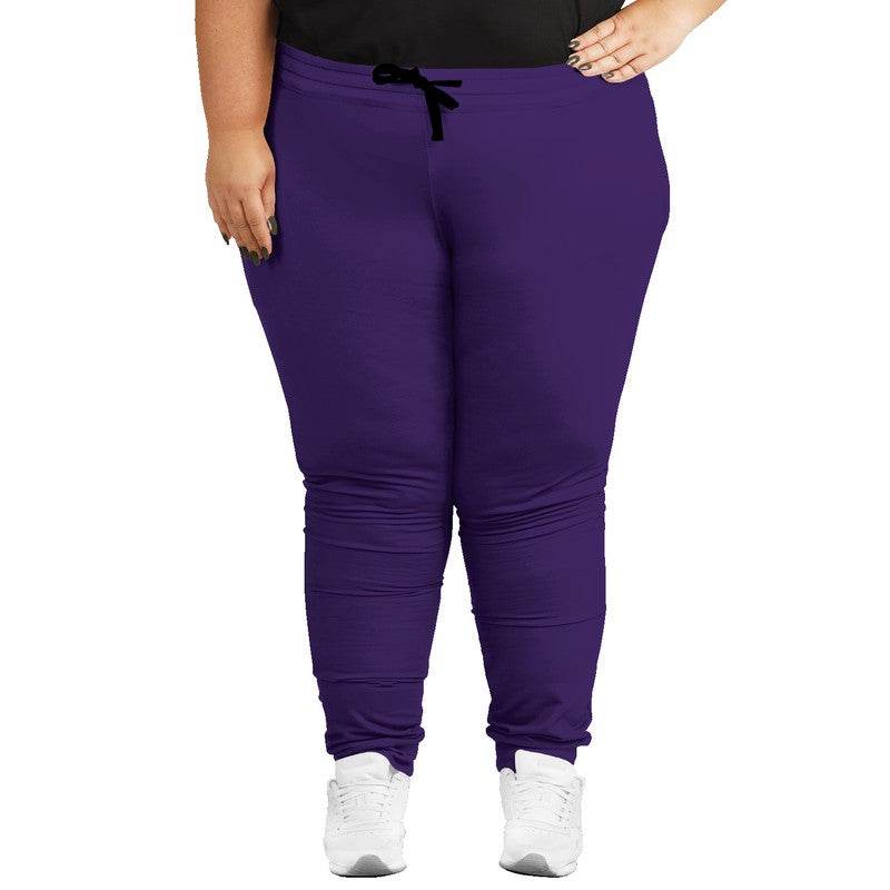 Medium-Dark Medium Purple Joggers PLUS (PU-ME-MD) - Woman Front PLUS