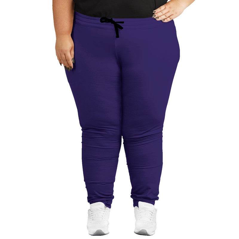 Medium-Dark Medium Purple Joggers PLUS (PUI1-ME-MD) - Woman Front PLUS