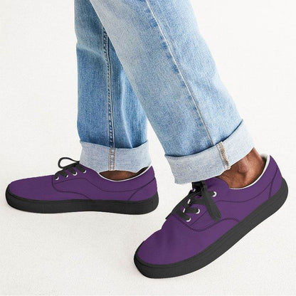 Medium-Dark Medium Purple Men's Canvas Sneakers (MPU2-ME-MD) - Man CloseUp