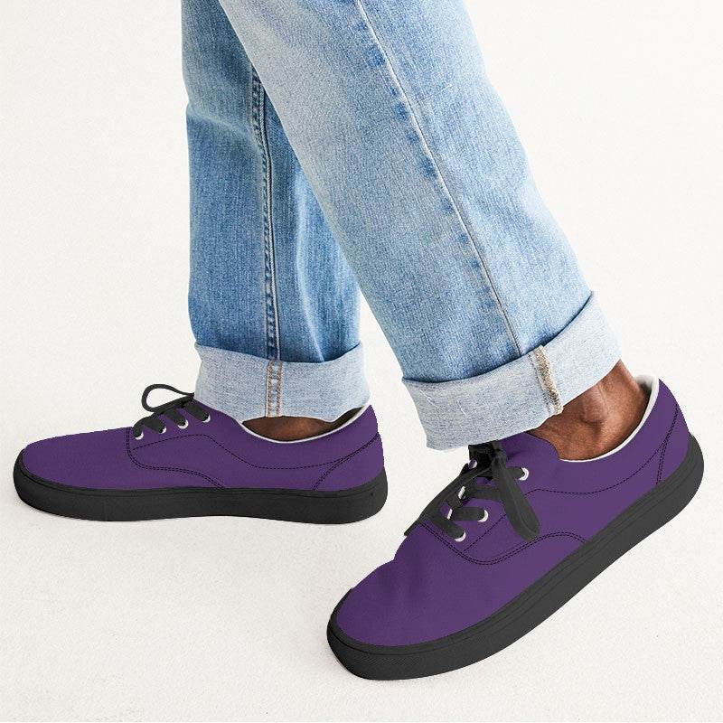 Medium-Dark Medium Purple Men's Canvas Sneakers (MPU3-ME-MD) - Man CloseUp