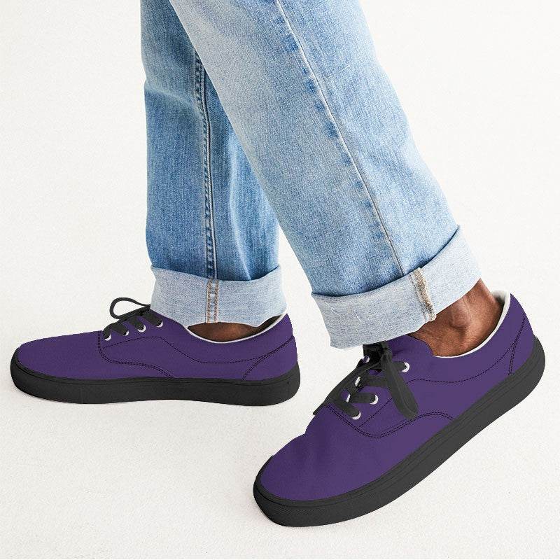 Medium-Dark Medium Purple Men's Canvas Sneakers (PU-ME-MD) - Man CloseUp