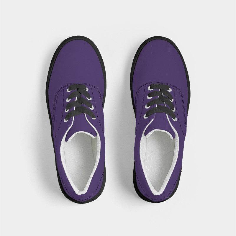 Medium-Dark Medium Purple Men's Canvas Sneakers (PU-ME-MD) - Top