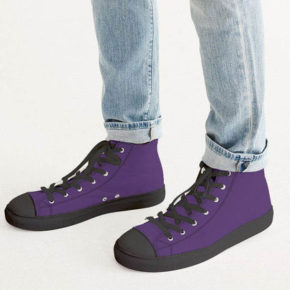 Medium-Dark Medium Purple Men's High-Top Canvas Sneakers (MPU3-ME-MD) - Man CloseUp