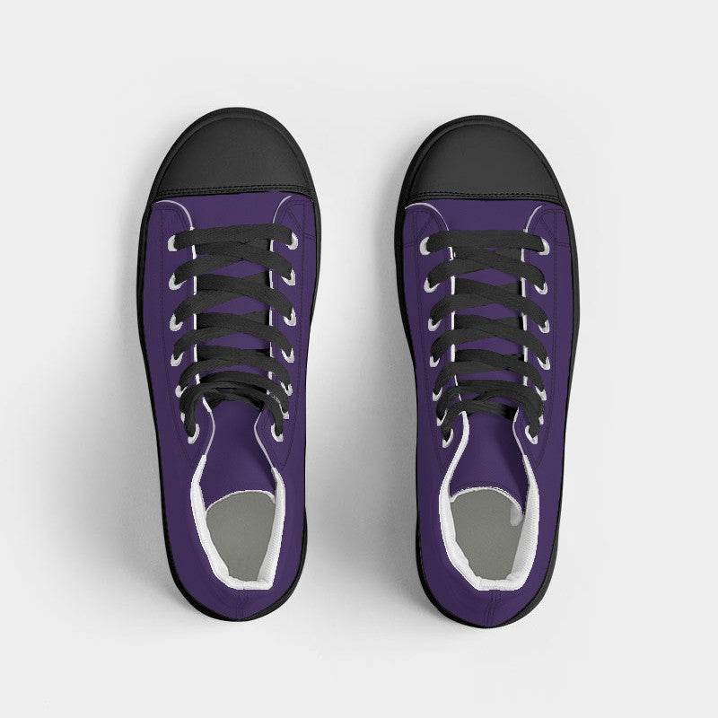 Medium-Dark Medium Purple Men's High-Top Canvas Sneakers (PU-ME-MD) - Top