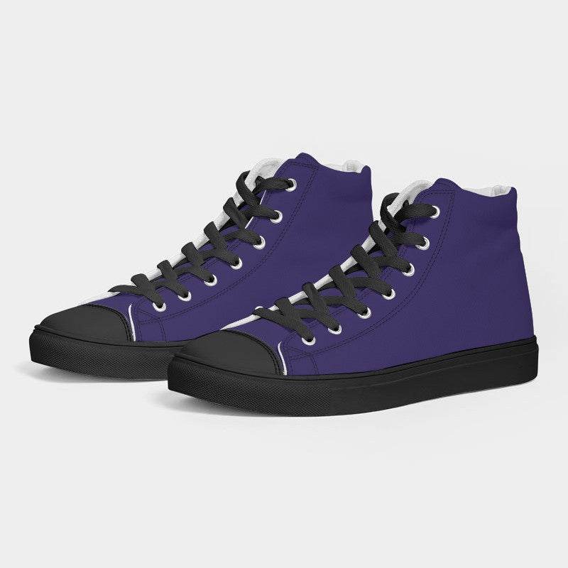 Medium-Dark Medium Purple Men's High-Top Canvas Sneakers (PUI1-ME-MD) - Side 3