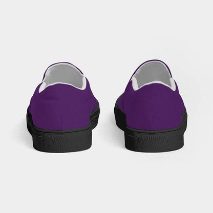 Medium-Dark Medium Purple Men's Slip-On Canvas Sneakers (MPU2-ME-MD) - Back