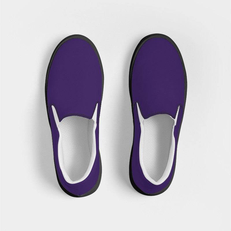 Medium-Dark Medium Purple Men's Slip-On Canvas Sneakers (PU-ME-MD) - Top