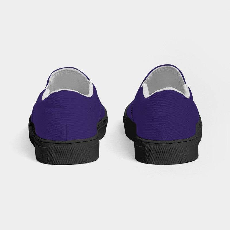 Medium-Dark Medium Purple Men's Slip-On Canvas Sneakers (PUI1-ME-MD) - Back