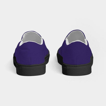 Medium-Dark Medium Purple Men's Slip-On Canvas Sneakers (PUI1-ME-MD) - Back