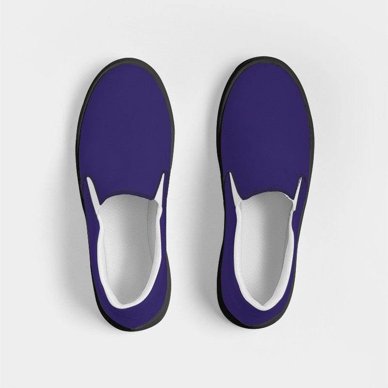 Medium-Dark Medium Purple Men's Slip-On Canvas Sneakers (PUI1-ME-MD) - Top