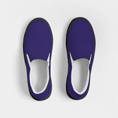 Medium-Dark Medium Purple Men's Slip-On Canvas Sneakers (PUI1-ME-MD) - Top