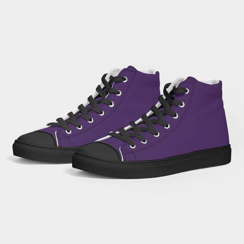 Medium-Dark Medium Purple Women's High-Top Canvas Sneakers (MPU3-ME-MD) - Side 3