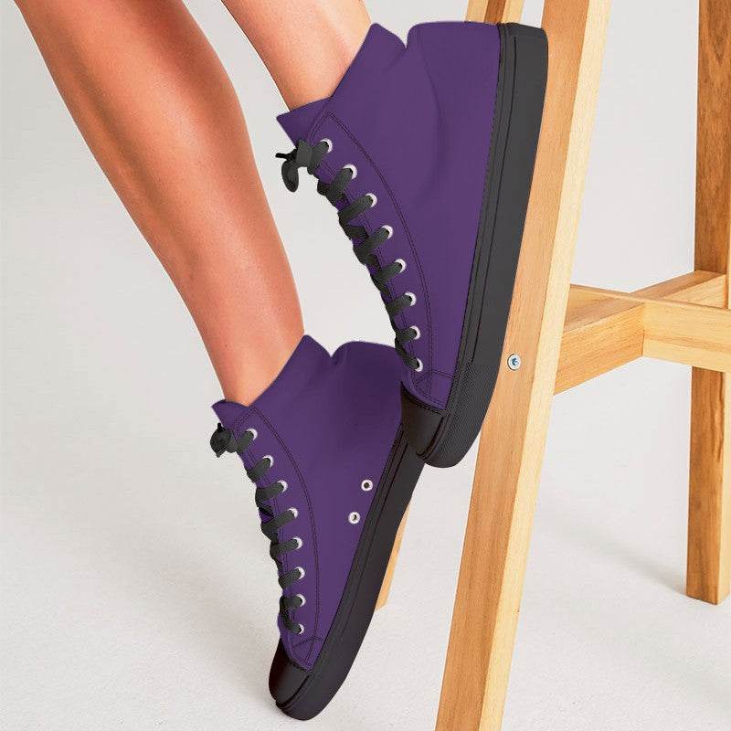 Medium-Dark Medium Purple Women's High-Top Canvas Sneakers (MPU3-ME-MD) - Woman CloseUp