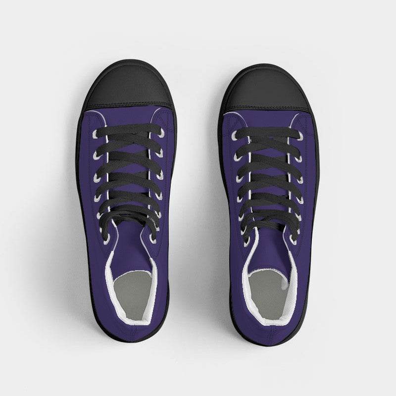 Medium-Dark Medium Purple Women's High-Top Canvas Sneakers (PUI1-ME-MD) - Top