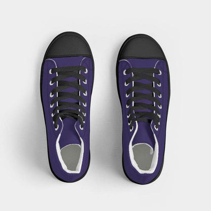 Medium-Dark Medium Purple Women's High-Top Canvas Sneakers (PUI1-ME-MD) - Top