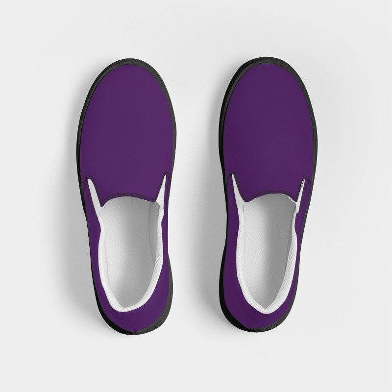 Medium-Dark Medium Purple Women's Slip-On Canvas Sneakers (MPU2-ME-MD) - Top