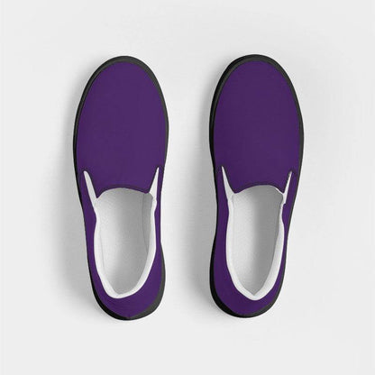 Medium-Dark Medium Purple Women's Slip-On Canvas Sneakers (MPU3-ME-MD) - Top