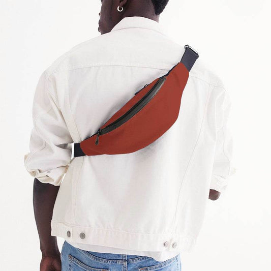 Medium-Dark Medium Red Belt Bag (R-ME-MD) - Man Back