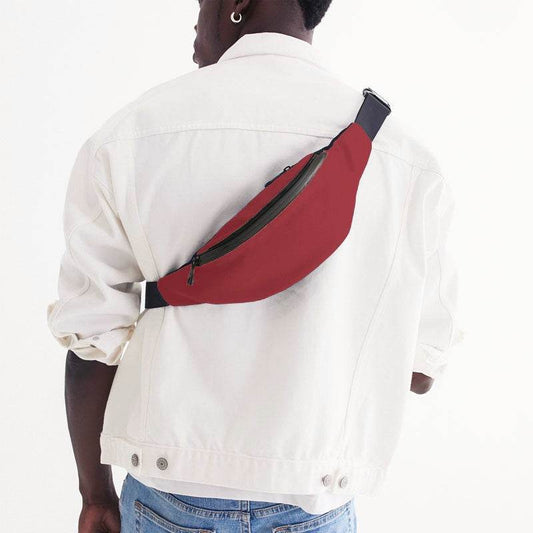 Medium-Dark Medium Red Belt Bag (RPI1-ME-MD) - Man Back