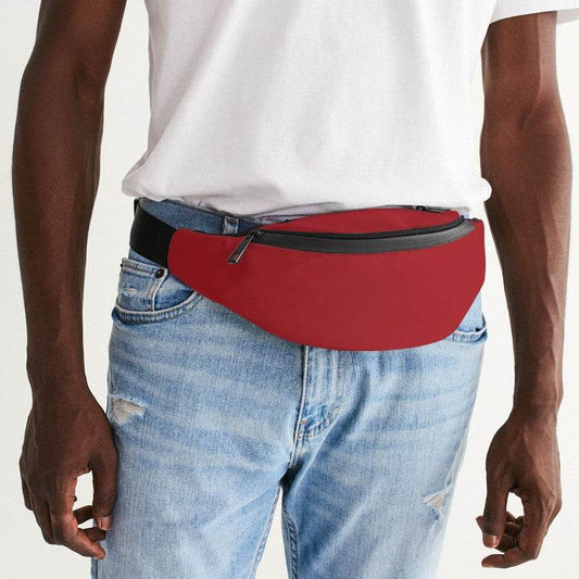 Medium-Dark Medium Red Belt Bag (RPI1-ME-MD) - Man Front CloseUp