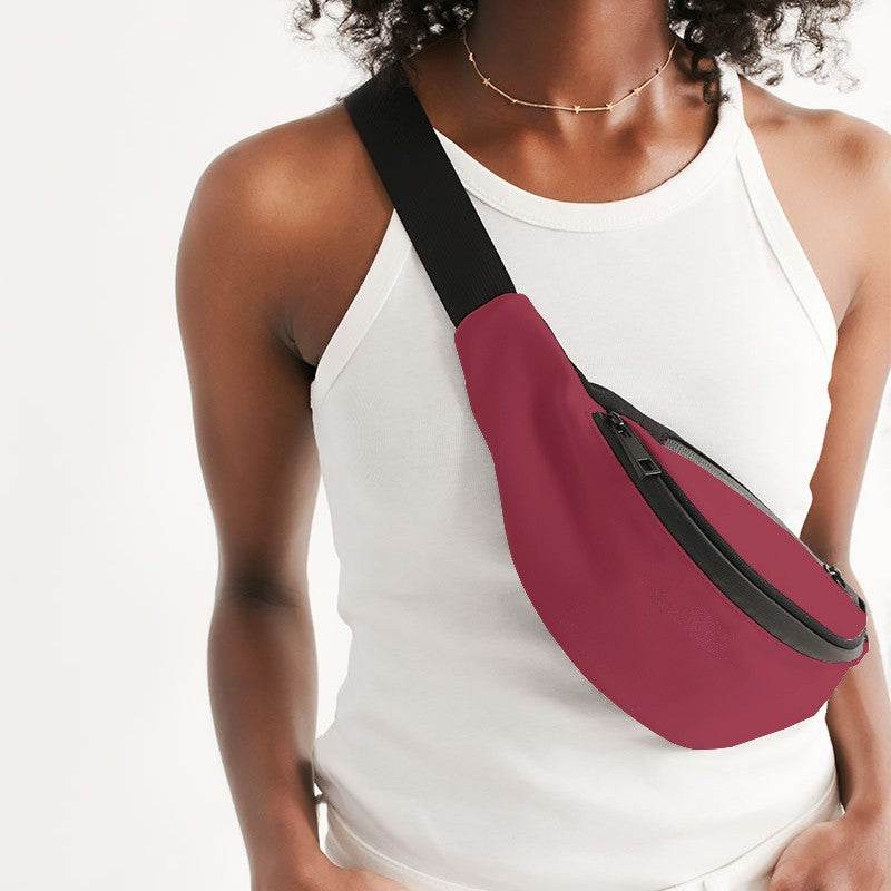 Medium-Dark Medium Red Belt Bag (RPI2-ME-MD) - Woman Front CloseUp