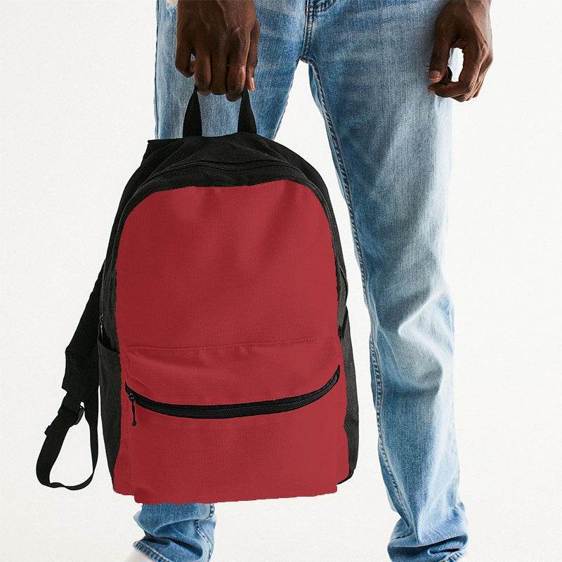 Medium-Dark Medium Red Canvas Backpack (RPI1-ME-MD) - Man Holding