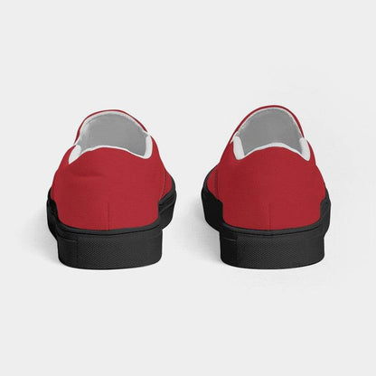 Medium-Dark Medium Red Men's Slip-On Canvas Sneakers (RPI1-ME-MD) - Back